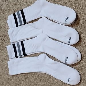 Mens white crew socks dc shoes brand 4 pairs